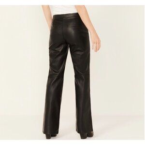 Free People black faux leather Bootcut Pants size 4